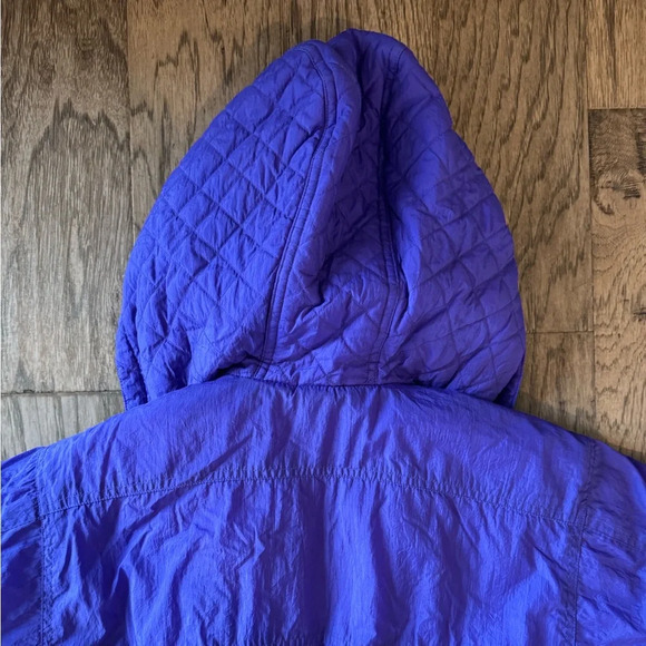 Vintage 90s Purple & Green Snow Ski Suit Kids Medium 10-12 Retro One-Piece - Picture 7 of 7